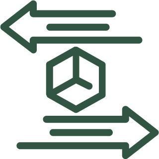 icono lineal coordinación de compras y control de envíos